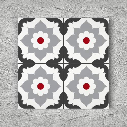 20x20 YK50 Çini Desenli Yer Karosu