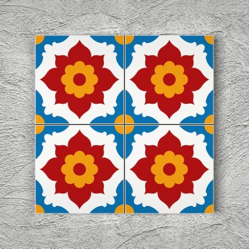 20x20 YK49 Çini Desenli Yer Karosu