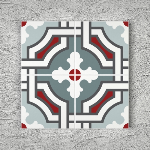 20x20 YK51 Çini Desenli Yer Karosu