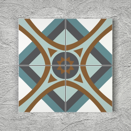 20x20 YK54 Çini Desenli Yer Karosu