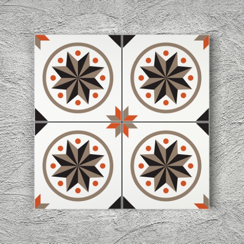 20x20 YK59 Çini Desenli Yer Karosu