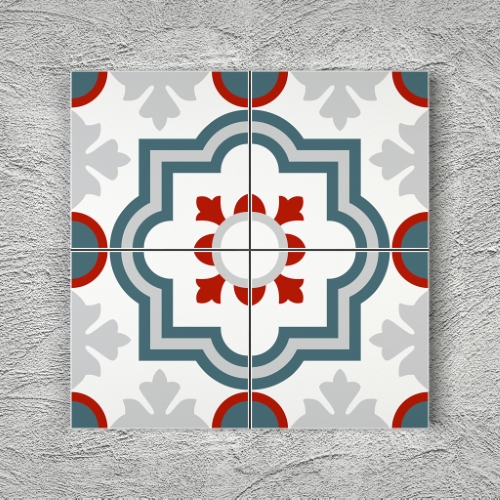 20x20 YK63 Çini Desenli Yer Karosu