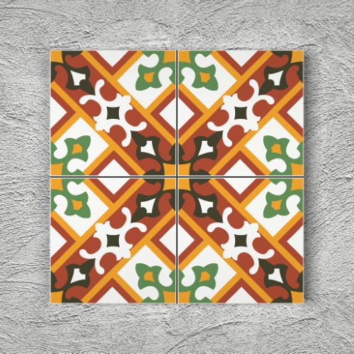 20x20 YK65 Çini Desenli Yer Karosu