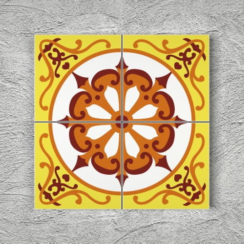 20x20 YK66 Çini Desenli Yer Karosu