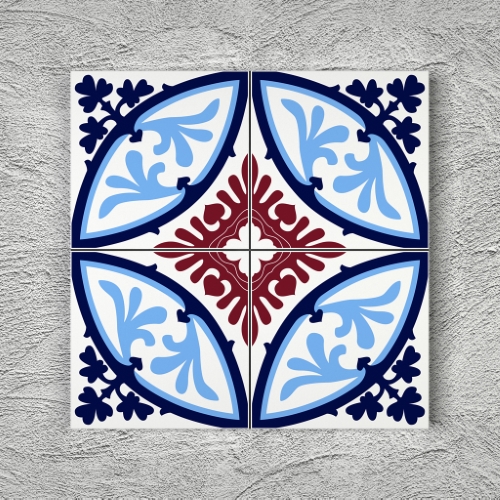 20x20 YK67 Çini Desenli Yer Karosu