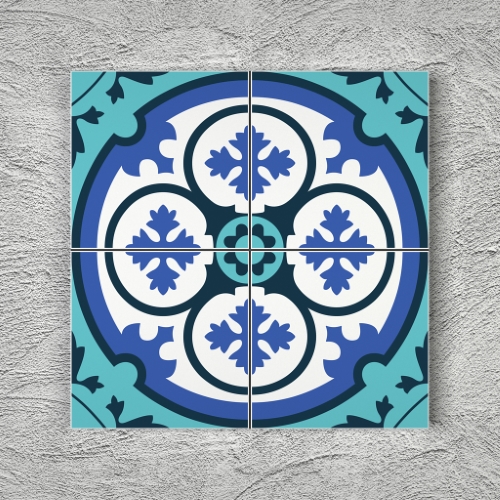 20x20 YK80 Çini Desenli Yer Karosu