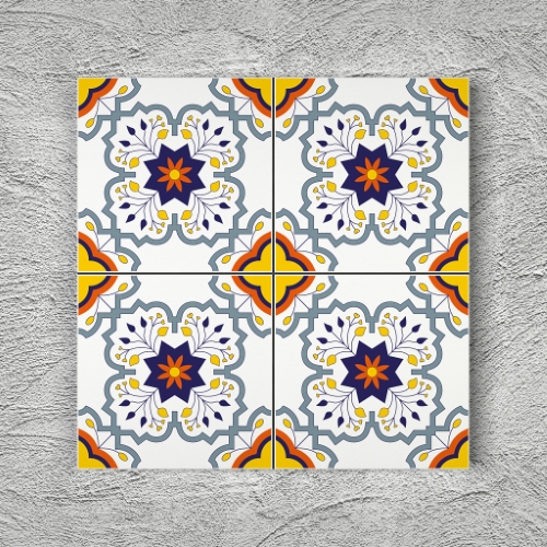 20x20 YK82 Çini Desenli Yer Karosu