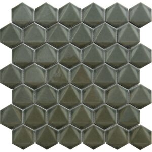 KOYU YEŞİL 3D HEXAGON FİLELİ SERAMİK