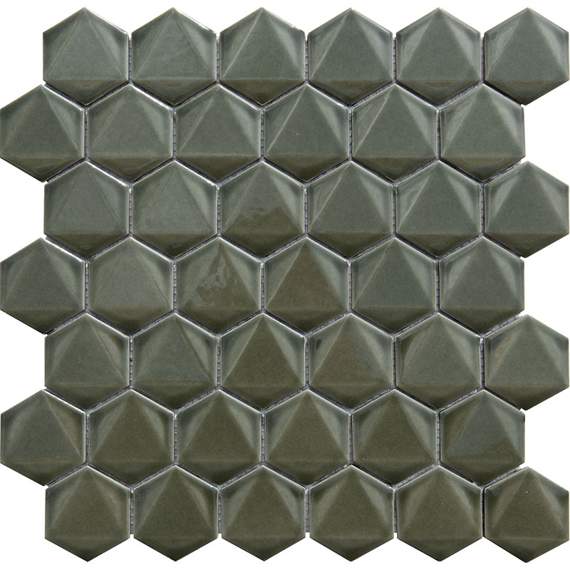 KOYU YEŞİL 3D HEXAGON FİLELİ SERAMİK